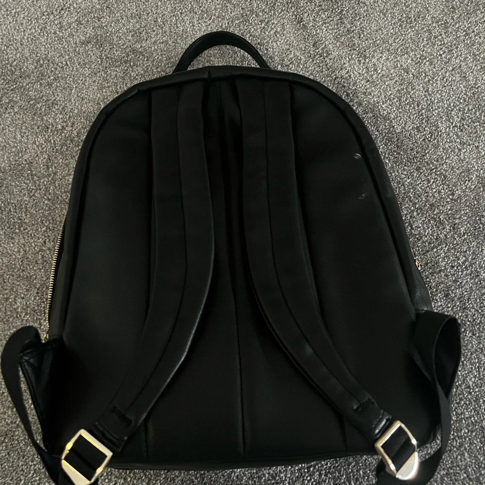 Pottery Barn Kids Black Leather Backpack/Diaper Bag